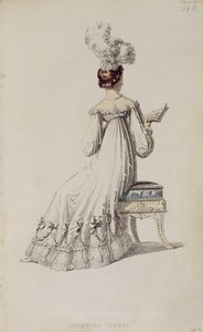 فستان سهرة ، لوحة الموضة من Ackermanns Repository of Arts بواسطة مدرسة اللغة الإنجليزية