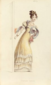فستان سهرة ، لوحة الموضة من Ackermanns Repository of Arts بواسطة مدرسة اللغة الإنجليزية