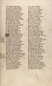 F151r من Ms New Coll 266 ، De confessio amantis بواسطة John Gower (قلم وحبر على رق) بواسطة مدرسة اللغة الإنجليزية
