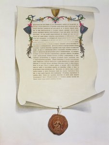 نسخة الفاكس من Magna Carta ، نُشرت لأول مرة في 1225 ، 1816 بواسطة مدرسة اللغة الإنجليزية