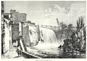 سقوط نهر الليريس، بالقرب من سورا (نقش) بواسطة مدرسة اللغة الإنجليزية