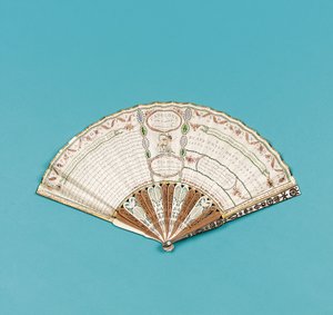 طبع معجب بـ "Fanology or the Ladies Conversation Fan" بقلم تشارلز فرانسيس باديني ، نُشر عام 1797 بواسطة مدرسة اللغة الإنجليزية