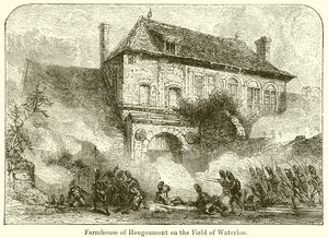 مزرعة Hougoumont في مجال واترلو بواسطة مدرسة اللغة الإنجليزية