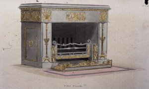 لوحة النار ، اللوحة 152 من مستودع الفنون في أكرمان ، نُشرت عام 1825 (ليثو ملون) بواسطة مدرسة اللغة الإنجليزية