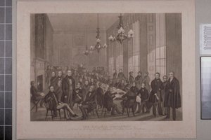 أول اجتماع رسامي ، بيت القهوة البريطاني في شارع كوكسبر ، 1839 بواسطة مدرسة اللغة الإنجليزية