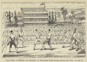 المعركة الأولى في الربيع ولانغان ، في سباق ورسستر للسباق ، 24 يناير 1824 بواسطة مدرسة اللغة الإنجليزية