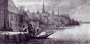 رحلة الملك جيمس في صباح يوم 11 ديسمبر 1688 ، من "وقت الفراغ" ، 1891 بواسطة مدرسة اللغة الإنجليزية