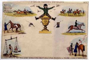 Fores's Racing Envelope، pub. بواسطة السادة فورس ، حوالي 1840 (نقش ملون) بواسطة مدرسة اللغة الإنجليزية