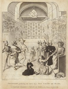 قدم Froissart رسائله من Guy Court de Blois إلى Gaston Phoebus Count de Foix في قصر Orthez بواسطة مدرسة اللغة الإنجليزية