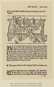 من Subtyl Historyes of Esope ، طبعه Caxton في Westminster بواسطة مدرسة اللغة الإنجليزية