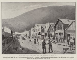 شارع فرونت ، داوسون سيتي ، ينظر إلى الغرب ، كما ظهر في صيف عام 1898 (نقش) بواسطة مدرسة اللغة الإنجليزية