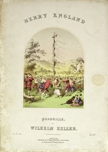 الغلاف الأمامي للغلاف الموسيقي لـ Merry England ، كوادريل بواسطة Wilhelm Keller بواسطة مدرسة اللغة الإنجليزية