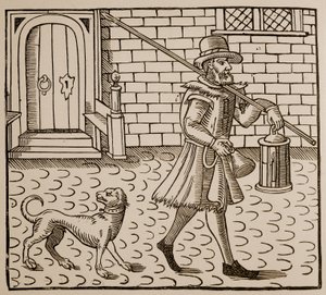 صورة من فيلم The Bellman of London ، بقلم توماس ديكر (1572-1632) ، 1616 (صورة بني داكن) بواسطة مدرسة اللغة الإنجليزية