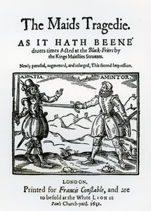 صورة في مواجهة مأساة الخادمات بقلم السير فرانسيس بومونت (1584-1616) وجون فليتشر (1579-1625) 1622 بواسطة مدرسة اللغة الإنجليزية