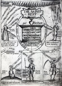 صورة للواجهة إلى The Saints Everlasting Rest بقلم ريتشارد باكستر ، طُبعت عام 1652 (طباعة) بواسطة مدرسة اللغة الإنجليزية