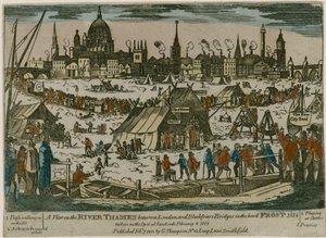 معرض الصقيع في نهر التايمز ، 1814 بواسطة مدرسة اللغة الإنجليزية