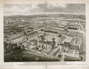 منظر عام لبقايا دير برموندسي ، كما ظهر عام 1805 بواسطة مدرسة اللغة الإنجليزية