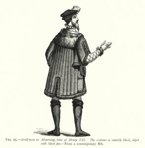 Gentleman in Mourning, time of Henry VII (engraving) بواسطة مدرسة اللغة الإنجليزية