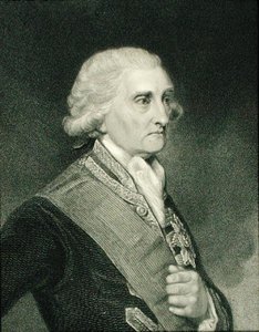 جورج بريدجز رودني (1718-92) البارون رودني الأول من ستوك رودني ، من معرض الصور ، نُشر عام 1833 (نقش) بواسطة مدرسة اللغة الإنجليزية