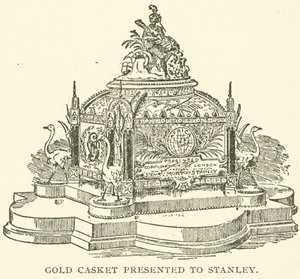 Gold casket presented to Stanley (engraving) بواسطة مدرسة اللغة الإنجليزية