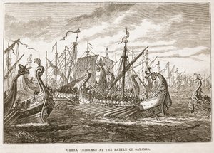 Triremes اليونانية في معركة سلاميس بواسطة مدرسة اللغة الإنجليزية