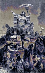 الانحطاط اليوناني - كروسوس على كومة الجنازة ، توضيح من التاريخ المصور للعالم ، تم نشره عام 1880 (صورة محسنة رقميًا) بواسطة مدرسة اللغة الإنجليزية