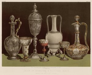 مجموعة من الزجاج المحفور والملون من قبل السادة بيلات وشركاه ، لندن بواسطة مدرسة اللغة الإنجليزية