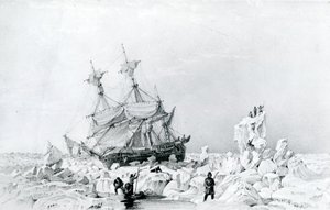 HMS الإرهاب عقد على الجليد بواسطة مدرسة اللغة الإنجليزية