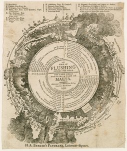 HA Barkers view of Flushing أثناء حصار مالطا ، 1810 ، بانوراما ، ليستر سكوير ، لندن بواسطة مدرسة اللغة الإنجليزية