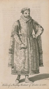 عادة تاجر الأثرياء في لندن عام 1588 بواسطة مدرسة اللغة الإنجليزية