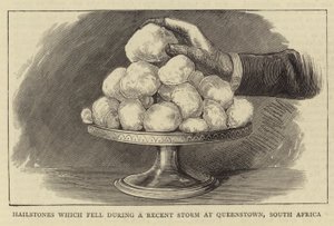 Hailstones which fell during a Recent Storm at Queenstown, South Africa (engraving) بواسطة مدرسة اللغة الإنجليزية