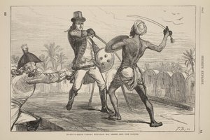 القتال اليدوي بين السيد شور وجوجور ، رسم توضيحي من Cassells Illustrated History of England بواسطة مدرسة اللغة الإنجليزية