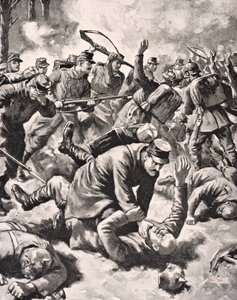 القتال اليدوي بين الجنود الألمان والغربيين ، من `` The War Illustrated deLuxe &39;&39; ، المنشور في لندن ، 1916 بواسطة مدرسة اللغة الإنجليزية