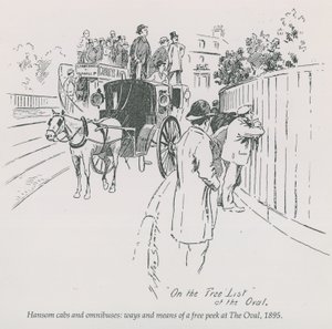 سيارات الأجرة والحافلات الشاملة الخاصة بهانزوم - طرق ووسائل نظرة خاطفة مجانية في The Oval ، 1895 بواسطة مدرسة اللغة الإنجليزية