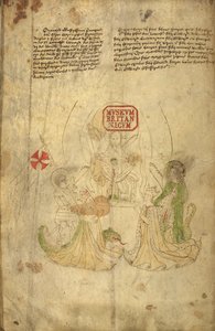 هارلي 318 ، ص 8 ، هنري السادس ، ملك إنجلترا ، وزوجته مارغريت أنجو ، رسم توضيحي من "تاريخ وأنساب الملوك ... إنجلترا" (ورق) بواسطة مدرسة اللغة الإنجليزية