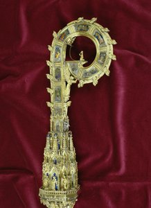 رأس ومحتال جنون ويليام ويكهام (c.1320-1404): جانب بيتر (مذهب فضي) (التفاصيل) (انظر 205100-32) بواسطة مدرسة اللغة الإنجليزية