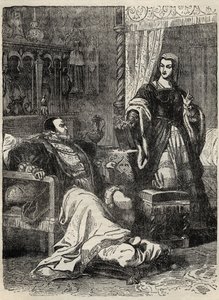 هنري الثامن والملكة كاثرين بار (1512-1548) - نقش من "" تاريخ إنجلترا "لكاسيل بيتر وجالبين بواسطة مدرسة اللغة الإنجليزية