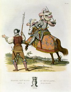 هنري السابع ، ملك إنجلترا (1457-1509) وبيلمان ، 1490 ، من الدروع القديمة بقلم صامويل راش ميريك ، 1824 بواسطة مدرسة اللغة الإنجليزية