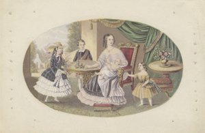 صاحبة الجلالة الملكة فيكتوريا والعائلة ، حوالي 1851 (أكواتينت) بواسطة مدرسة اللغة الإنجليزية