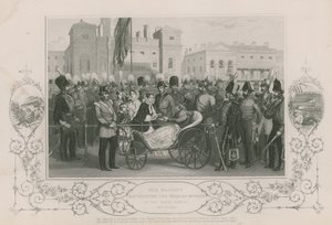 قامت جلالة الملكة بتوزيع ميداليات القرم في حرس الخيول ، 18 مايو 1856 بواسطة مدرسة اللغة الإنجليزية
