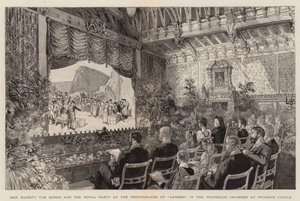 جلالة الملكة والحزب الملكي في أداء "كارمن" في غرفة واترلو في قلعة وندسور (نقش) بواسطة مدرسة اللغة الإنجليزية