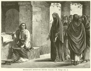 وزراء حزقيا قبل إشعياء ، الثاني ، الملوك ، التاسع عشر ، 2 (نقش) بواسطة مدرسة اللغة الإنجليزية