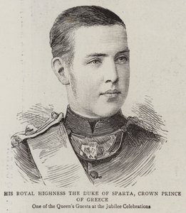 His Royal Highness the Duke of Sparta, Crown Prince of Greece (engraving) بواسطة مدرسة اللغة الإنجليزية