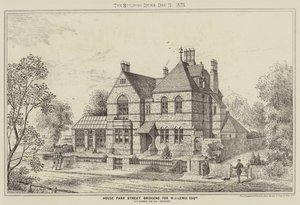 House Park Street Bridgend ، لـ WJ Lewis Esquire (نقش) بواسطة مدرسة اللغة الإنجليزية
