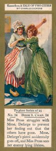 رسم توضيحي لحكاية مدينتين لتشارلز ديكنز (طباعة حجرية ملونة) بواسطة مدرسة اللغة الإنجليزية