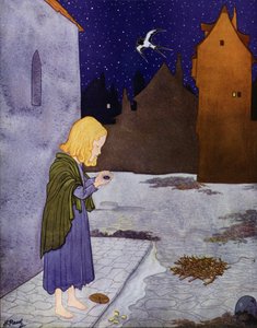رسم توضيحي لكتاب "الأمير السعيد" لأوسكار وايلد (طباعة حجرية ملونة) بواسطة مدرسة اللغة الإنجليزية