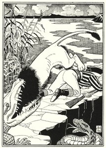 Illustration for the Adventures of Baron Munchausen (engraving) بواسطة مدرسة اللغة الإنجليزية