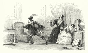 رسم توضيحي لباليه "لو ديابل بويتو" أو "الشيطان على عودين" (نقش) بواسطة مدرسة اللغة الإنجليزية