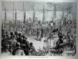 تركيب مهراجا بردوان ، البنغال ، من أخبار لندن المصورة ، 21 يناير 1882 بواسطة مدرسة اللغة الإنجليزية