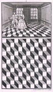 من الداخل ، رسم توضيحي من أنواع مختلفة من زخرفة الأرضيات ، بقلم جون كارويثام ، 1739 ، نقش وزن الجسم بواسطة مدرسة اللغة الإنجليزية